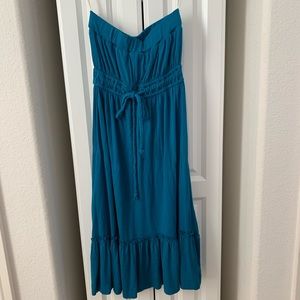 Forever 21 Strapless blue jersey knit dress